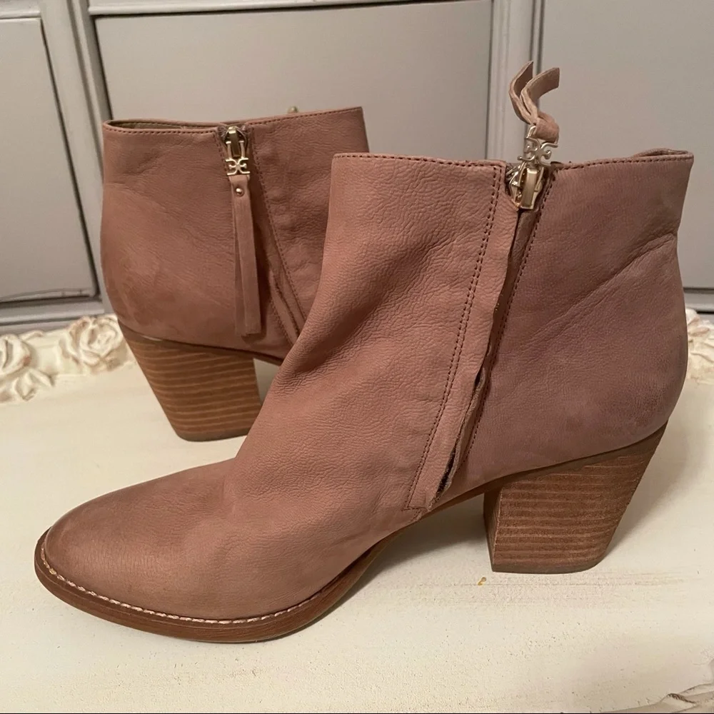 SAM EDELMAN Mariella Tan Leather ankle booties size 10 NEW